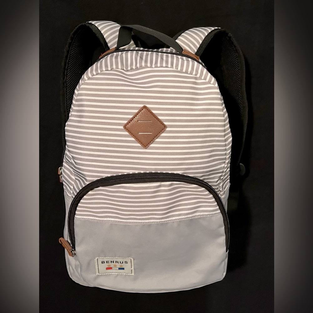 BENRUS 17” Padded Laptop Backpack with Leather Accents